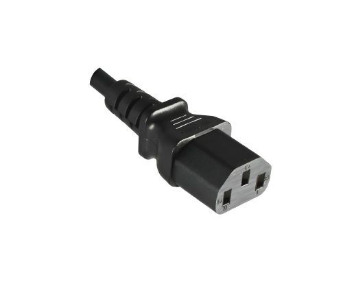 DINIC Netzkabel Schutzkontaktstecker gerade auf C13, schwarz